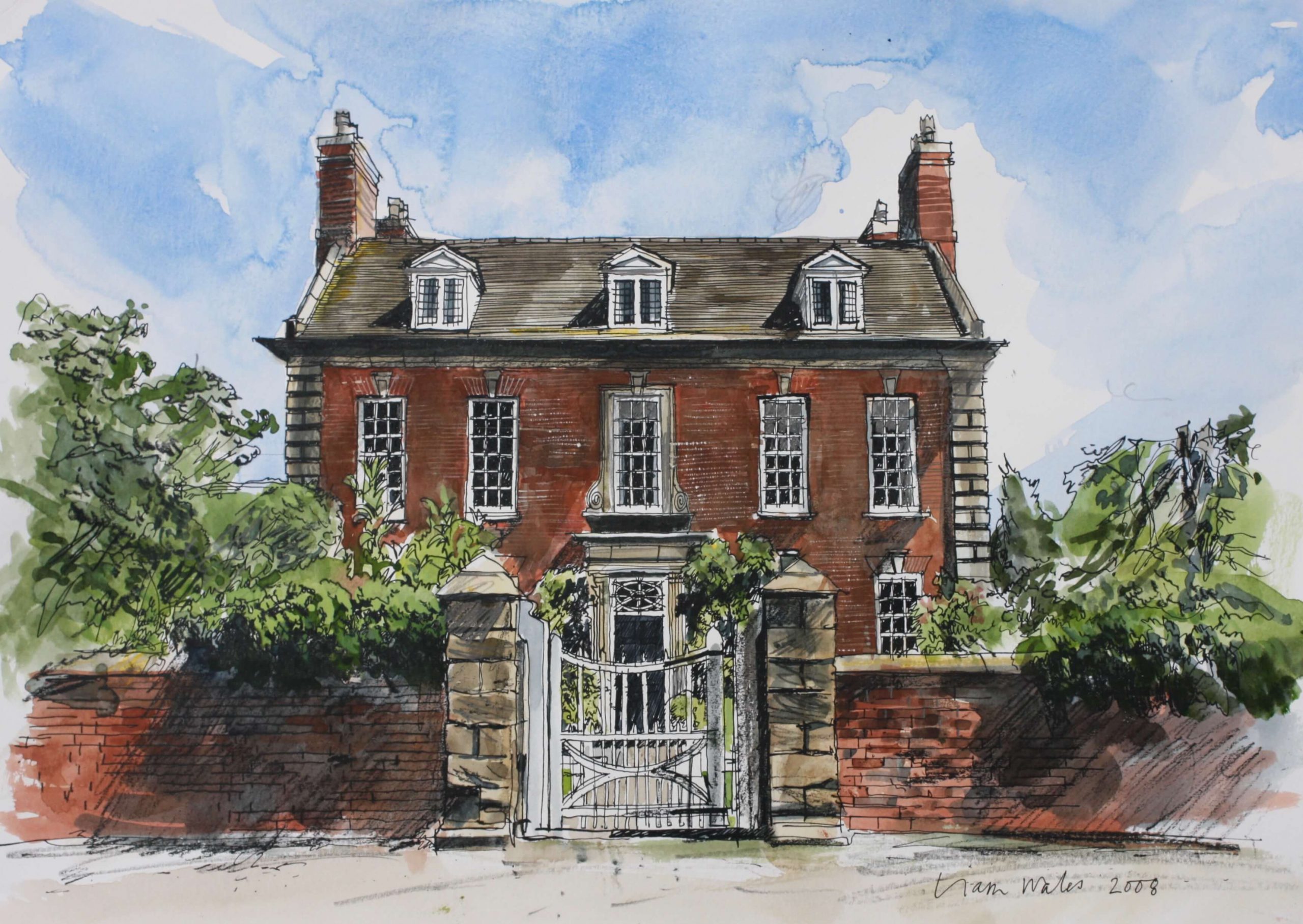 Liam Wales &mdash; The Old Rectory, Tatenhill, Staffordshire. Commissioned painting by Country Life Magazine, for the winner of England's favourite house. 