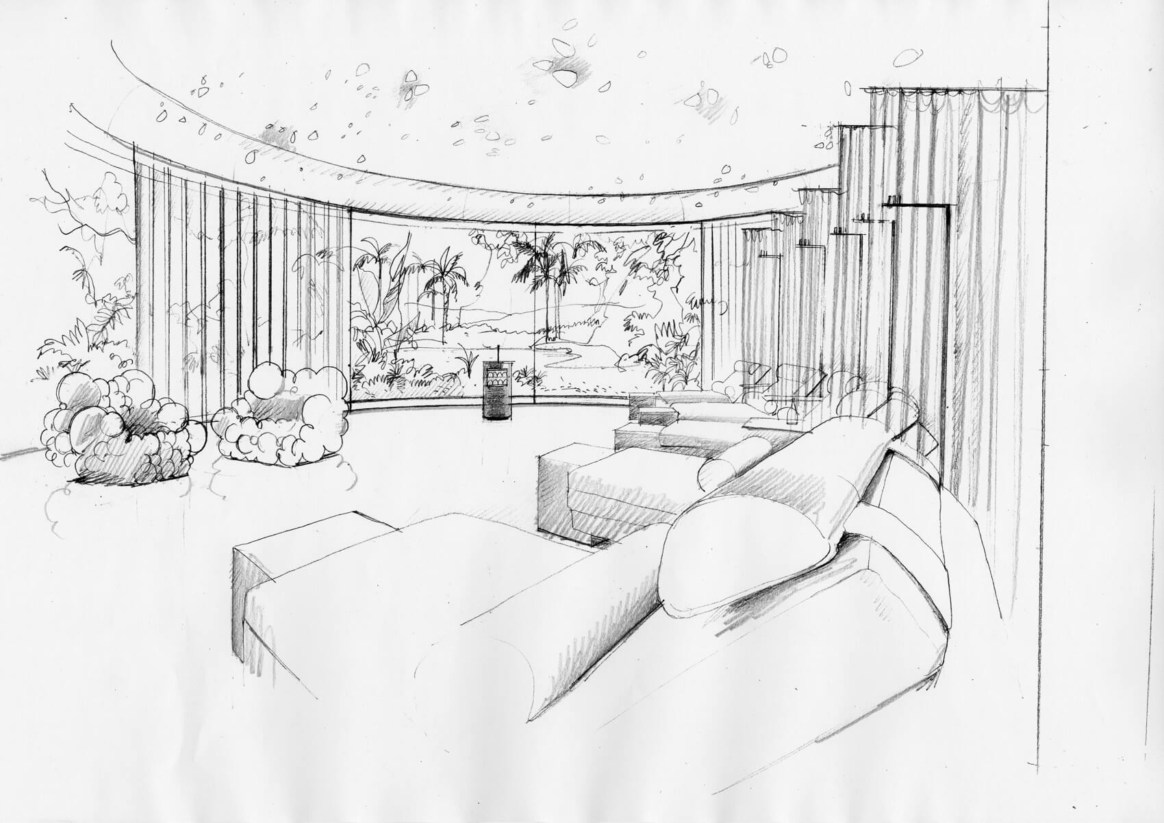 Liam Wales &mdash; Concept sketch for a spa proposal