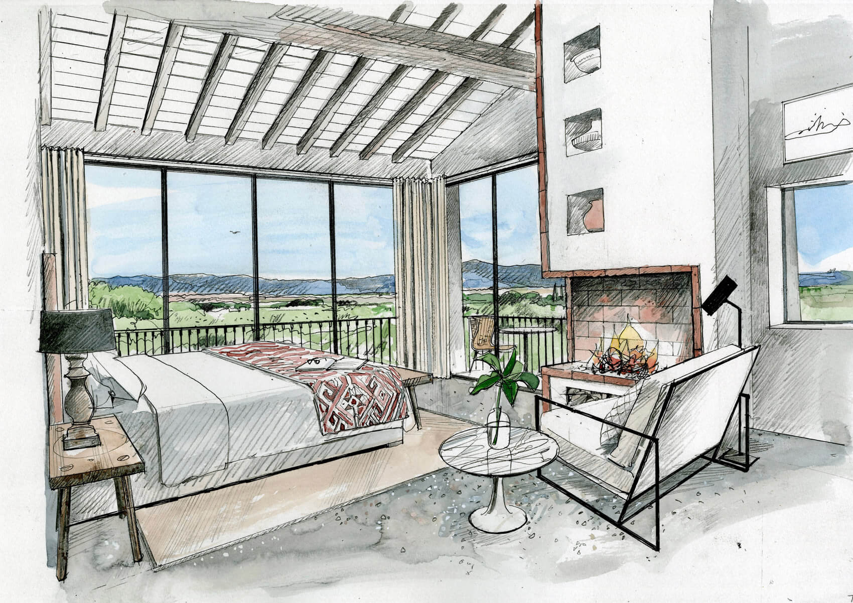 Liam Wales &mdash; Hand-drawn visual of Borgoby, Tuscany. 