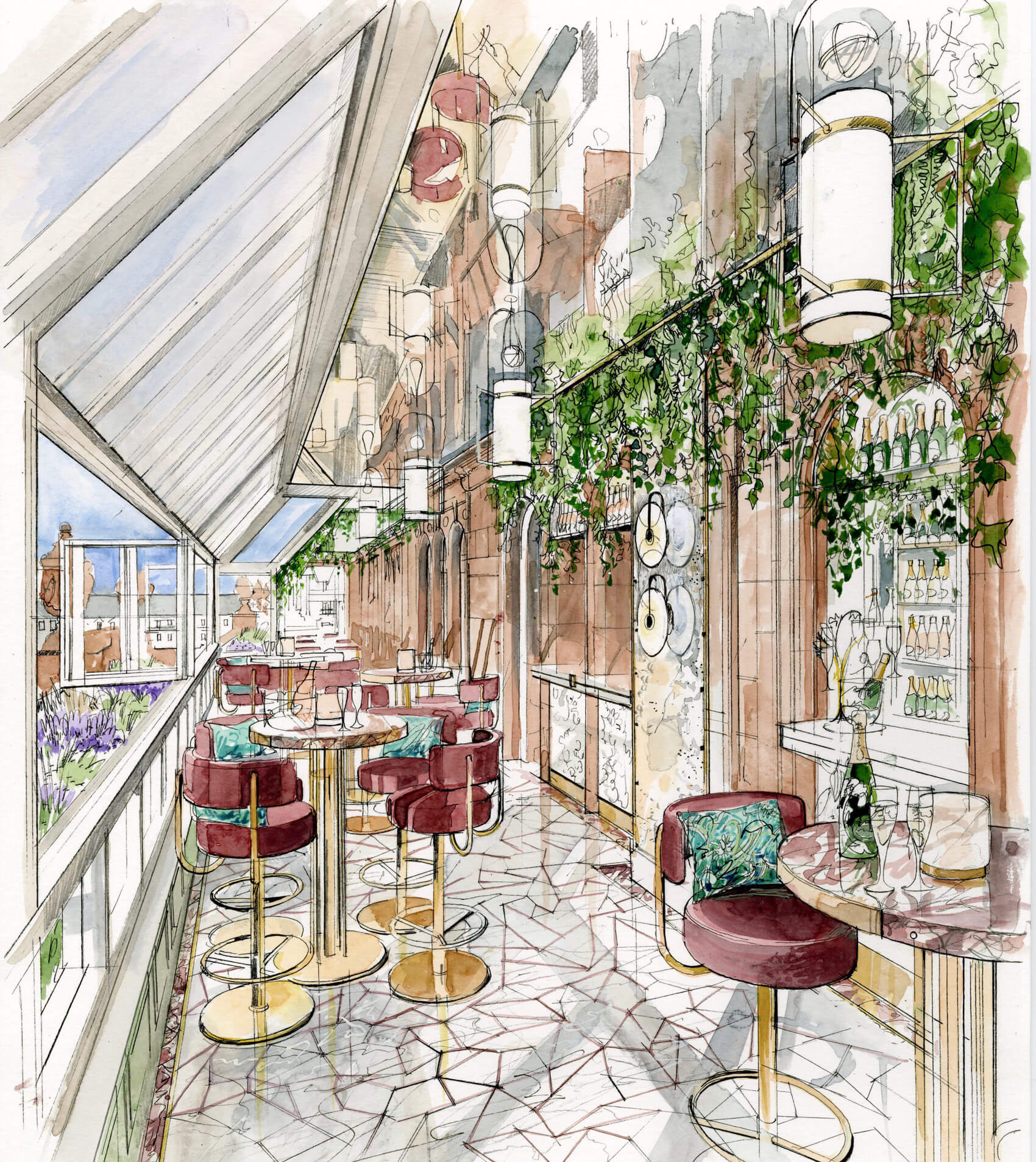 Liam Wales &mdash; Hand-drawn visual for an interior designer. 